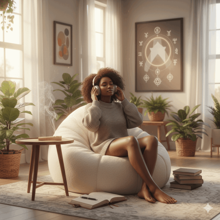 Woman practicing somatic business planning with Feminine Structure Blueprint.